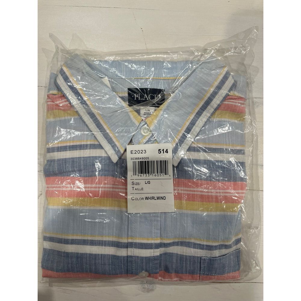 NEW! PLACE adult button down multicolored shirt‎